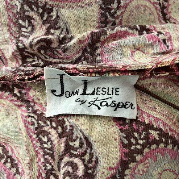 Vintage 70s / 80s Paisley Dress Brown Red Midi // Size Medium - Picture 3 of 8